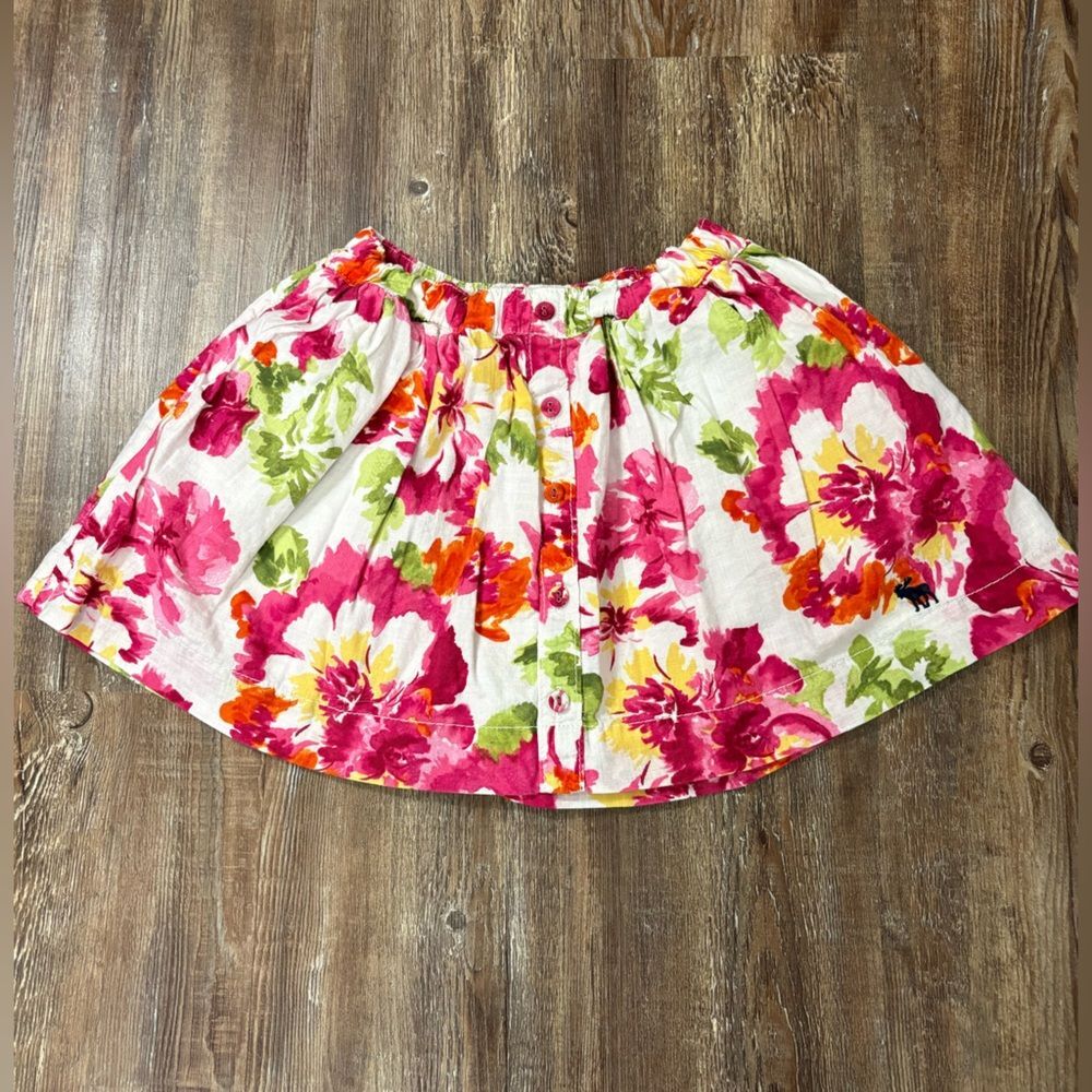 Abercrombie Kids Y2K Floral Mini Skirt Stretch Waist XL Preppy Cute Vintage